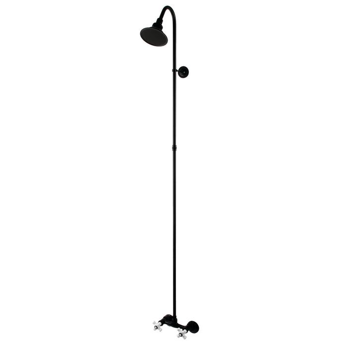 Kingston Brass CCK2130PX Vintage Wall Mount Shower Combo, Matte Black