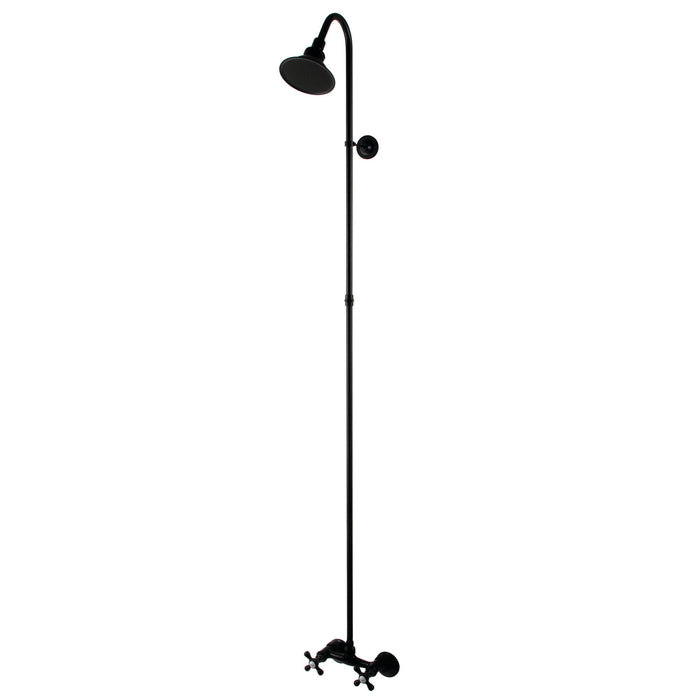 Kingston Brass CCK2130 Vintage Wall Mount Shower Combo, Matte Black