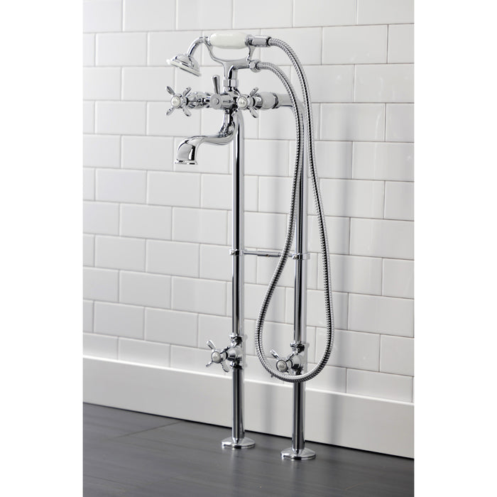Kingston Brass CCK246K1 Essex Freestanding Clawfoot Tub Faucet Package with Supply Line, Polished Chrome