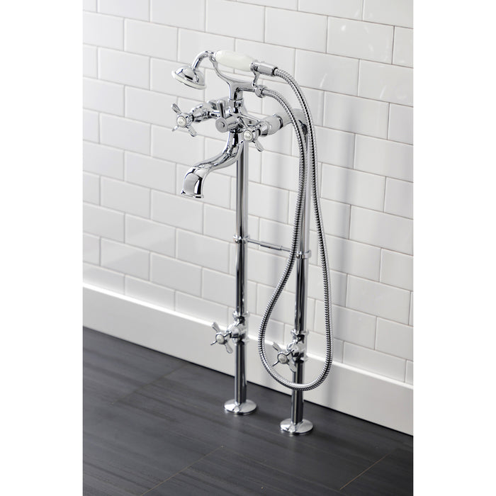 Kingston Brass CCK246K1 Essex Freestanding Clawfoot Tub Faucet Package with Supply Line, Polished Chrome