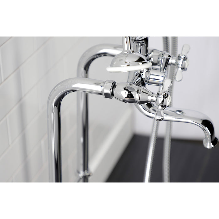 Kingston Brass CCK246K1 Essex Freestanding Clawfoot Tub Faucet Package with Supply Line, Polished Chrome