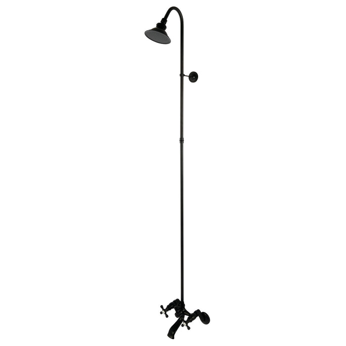 Kingston Brass CCK2670 Vintage Wall Mount Shower Combo, Matte Black