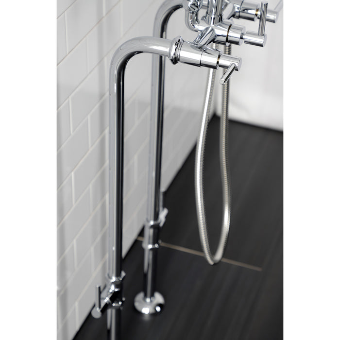 Aqua Vintage CCK8401DL Concord Freestanding Tub Faucet with Supply Line, Stop Valve, Polished Chrome