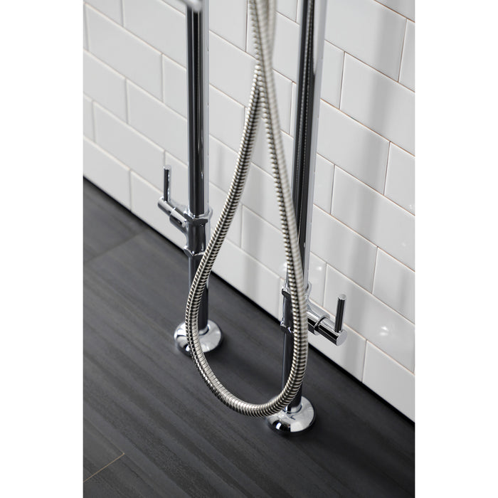 Aqua Vintage CCK8401DL Concord Freestanding Tub Faucet with Supply Line, Stop Valve, Polished Chrome