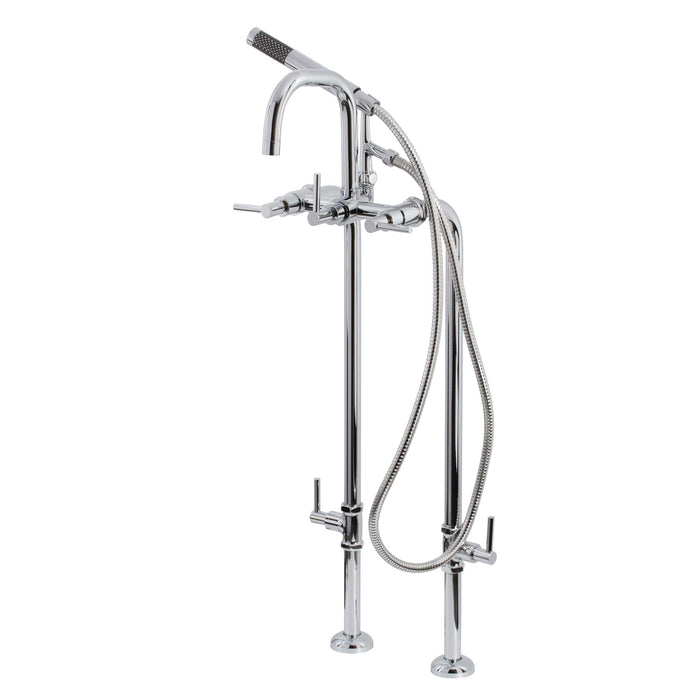Aqua Vintage CCK8401DL Concord Freestanding Tub Faucet with Supply Line, Stop Valve, Polished Chrome