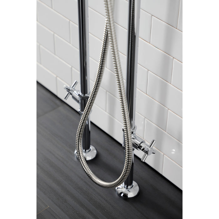 Aqua Vintage CCK8401DX Concord Freestanding Tub Faucet with Supply Line, Stop Valve, Polished Chrome