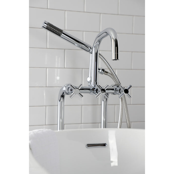 Aqua Vintage CCK8401DX Concord Freestanding Tub Faucet with Supply Line, Stop Valve, Polished Chrome