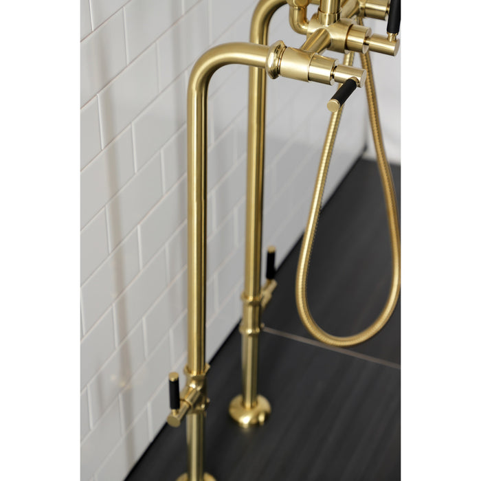 Aqua Vintage CCK8407DKL Concord Freestanding Tub Faucet with Supply Line, Stop Valve, Brushed Brass