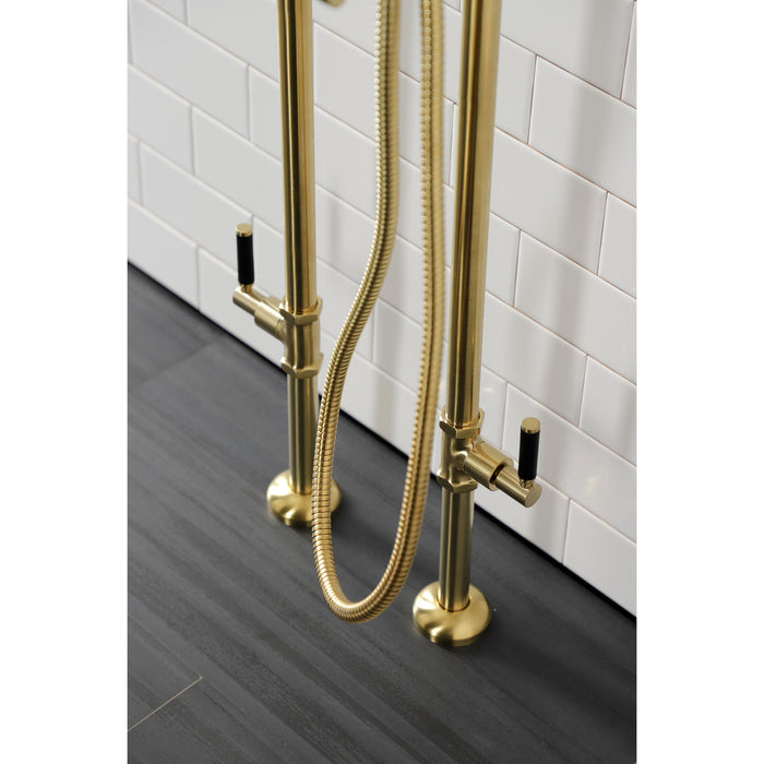 Aqua Vintage CCK8407DKL Concord Freestanding Tub Faucet with Supply Line, Stop Valve, Brushed Brass