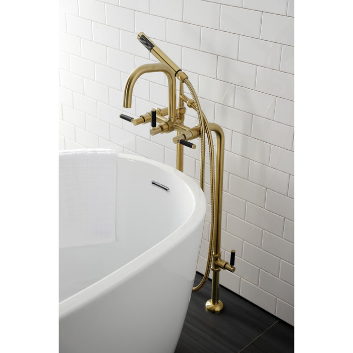 Aqua Vintage CCK8407DKL Concord Freestanding Tub Faucet with Supply Line, Stop Valve, Brushed Brass