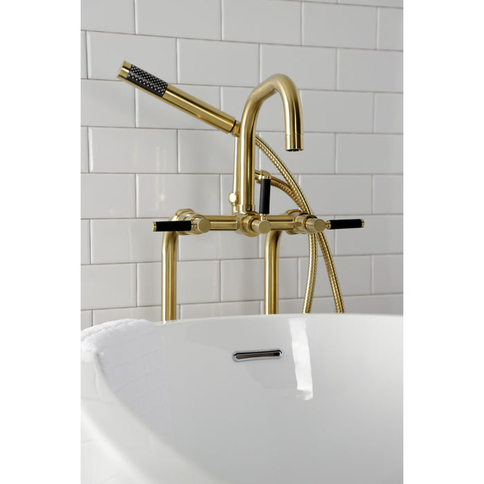 Aqua Vintage CCK8407DKL Concord Freestanding Tub Faucet with Supply Line, Stop Valve, Brushed Brass