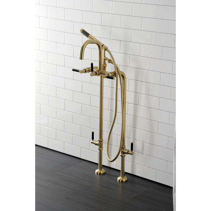 Aqua Vintage CCK8407DKL Concord Freestanding Tub Faucet with Supply Line, Stop Valve, Brushed Brass