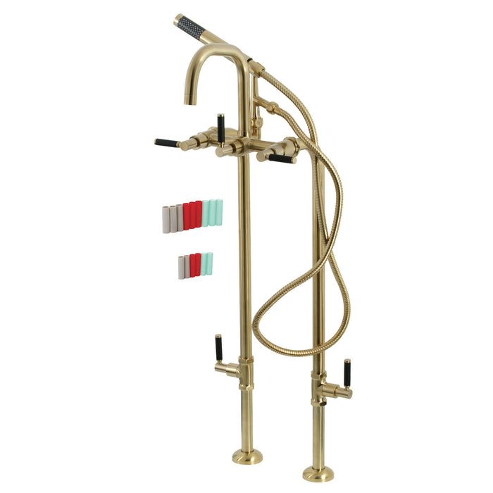 Aqua Vintage CCK8407DKL Concord Freestanding Tub Faucet with Supply Line, Stop Valve, Brushed Brass