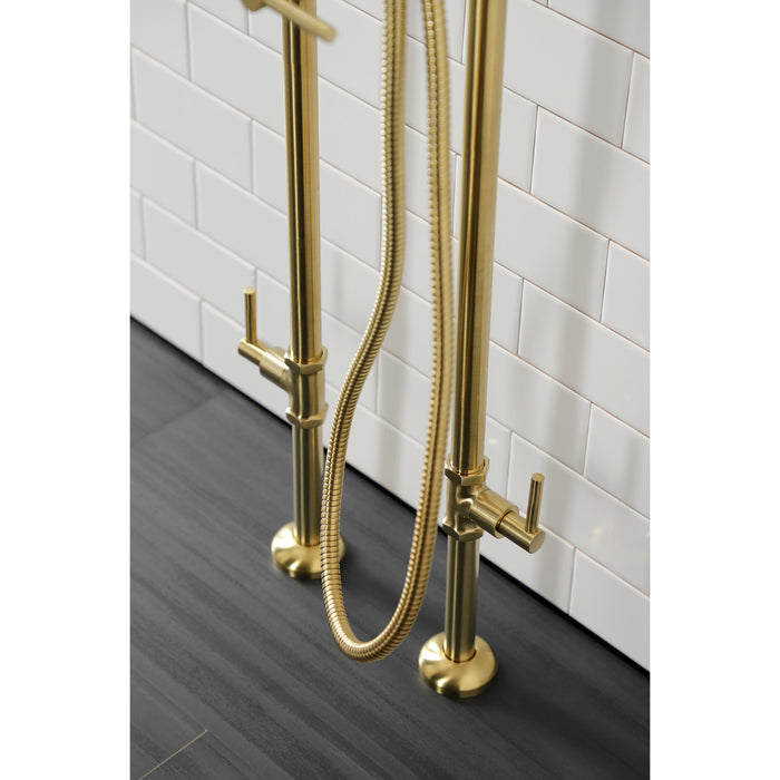 Aqua Vintage CCK8407DL Concord Freestanding Tub Faucet with Supply Line, Stop Valve, Brushed Brass