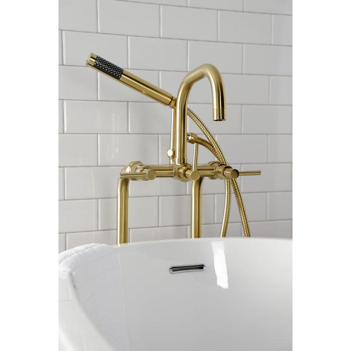 Aqua Vintage CCK8407DL Concord Freestanding Tub Faucet with Supply Line, Stop Valve, Brushed Brass