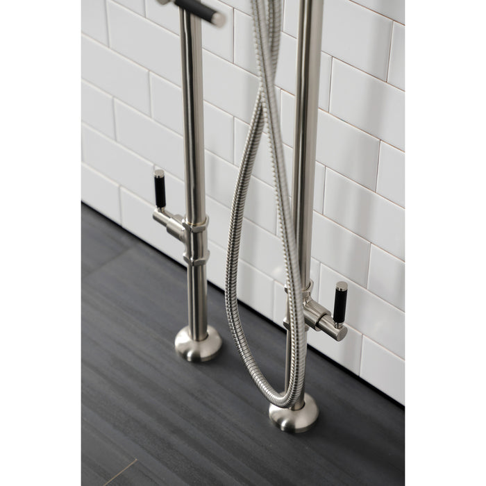 Aqua Vintage CCK8408DKL Concord Freestanding Tub Faucet with Supply Line, Stop Valve, Brushed Nickel