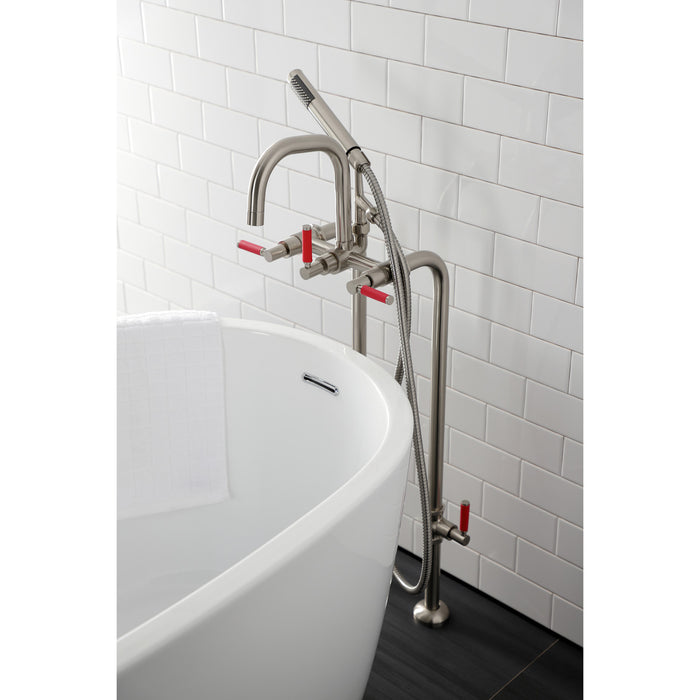 Aqua Vintage CCK8408DKL Concord Freestanding Tub Faucet with Supply Line, Stop Valve, Brushed Nickel