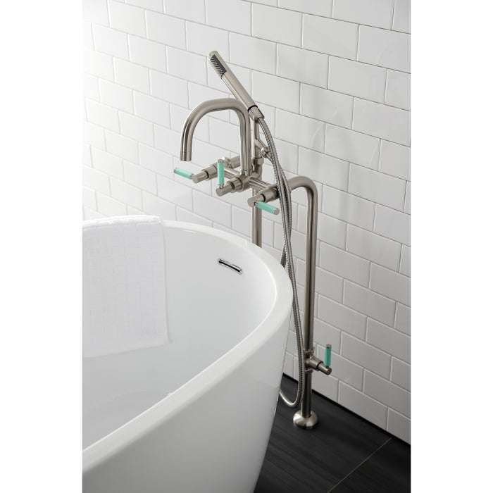 Aqua Vintage CCK8408DKL Concord Freestanding Tub Faucet with Supply Line, Stop Valve, Brushed Nickel