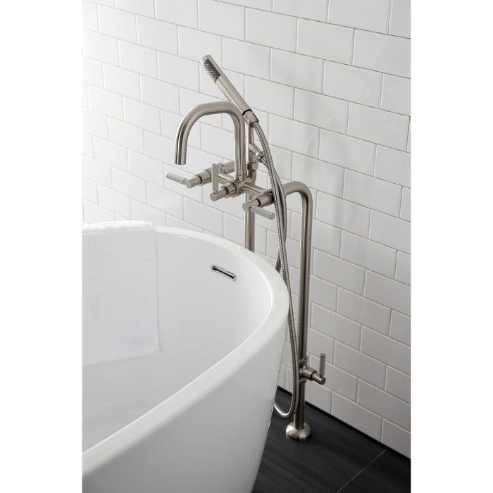 Aqua Vintage CCK8408DKL Concord Freestanding Tub Faucet with Supply Line, Stop Valve, Brushed Nickel