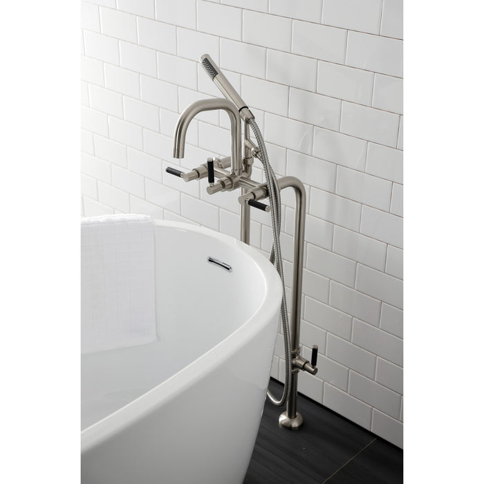 Aqua Vintage CCK8408DKL Concord Freestanding Tub Faucet with Supply Line, Stop Valve, Brushed Nickel