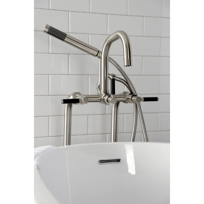 Aqua Vintage CCK8408DKL Concord Freestanding Tub Faucet with Supply Line, Stop Valve, Brushed Nickel