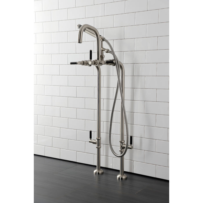 Aqua Vintage CCK8408DKL Concord Freestanding Tub Faucet with Supply Line, Stop Valve, Brushed Nickel