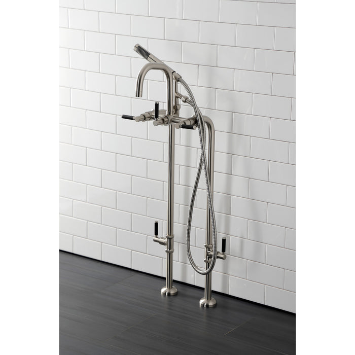 Aqua Vintage CCK8408DKL Concord Freestanding Tub Faucet with Supply Line, Stop Valve, Brushed Nickel