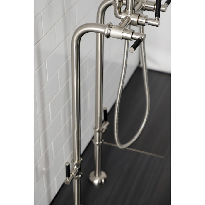 Aqua Vintage CCK8408DKL Concord Freestanding Tub Faucet with Supply Line, Stop Valve, Brushed Nickel