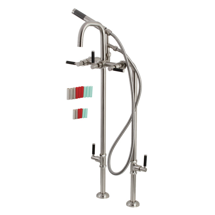 Aqua Vintage CCK8408DKL Concord Freestanding Tub Faucet with Supply Line, Stop Valve, Brushed Nickel