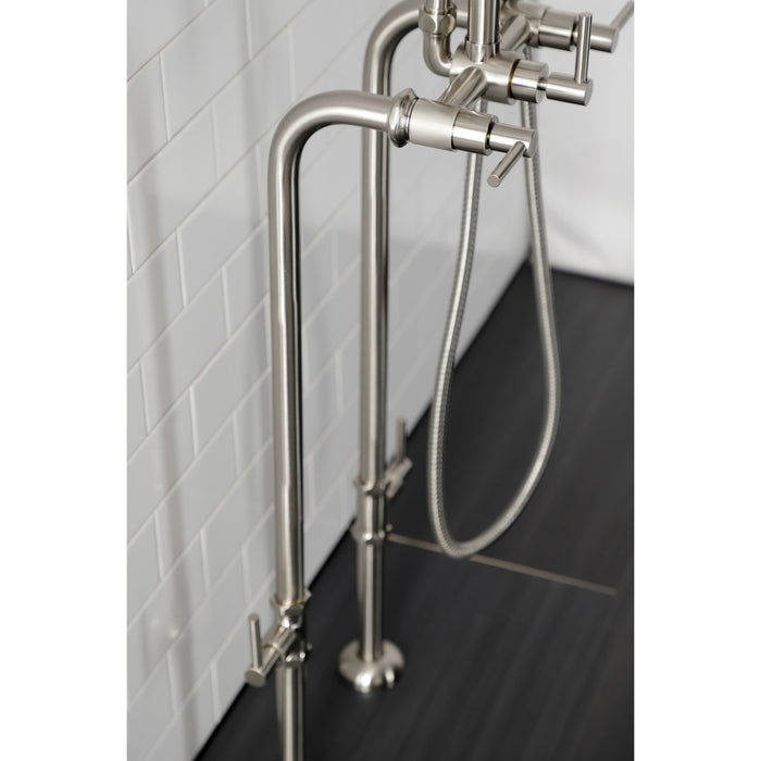 Aqua Vintage CCK8408DL Concord Freestanding Tub Faucet with Supply Line, Stop Valve, Brushed Nickel