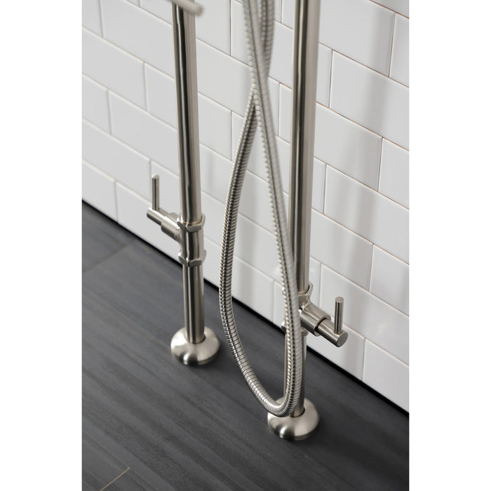 Aqua Vintage CCK8408DL Concord Freestanding Tub Faucet with Supply Line, Stop Valve, Brushed Nickel