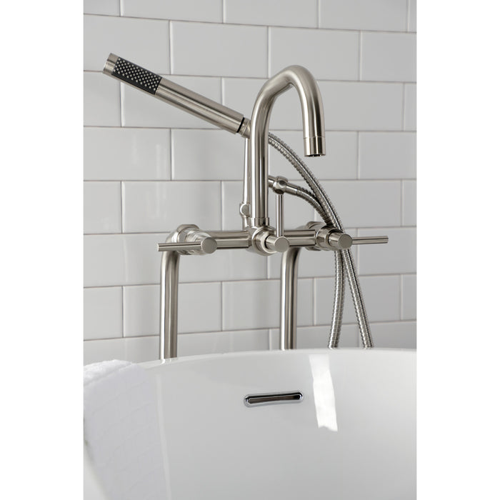 Aqua Vintage CCK8408DL Concord Freestanding Tub Faucet with Supply Line, Stop Valve, Brushed Nickel