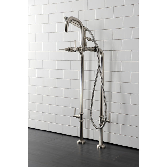 Aqua Vintage CCK8408DL Concord Freestanding Tub Faucet with Supply Line, Stop Valve, Brushed Nickel