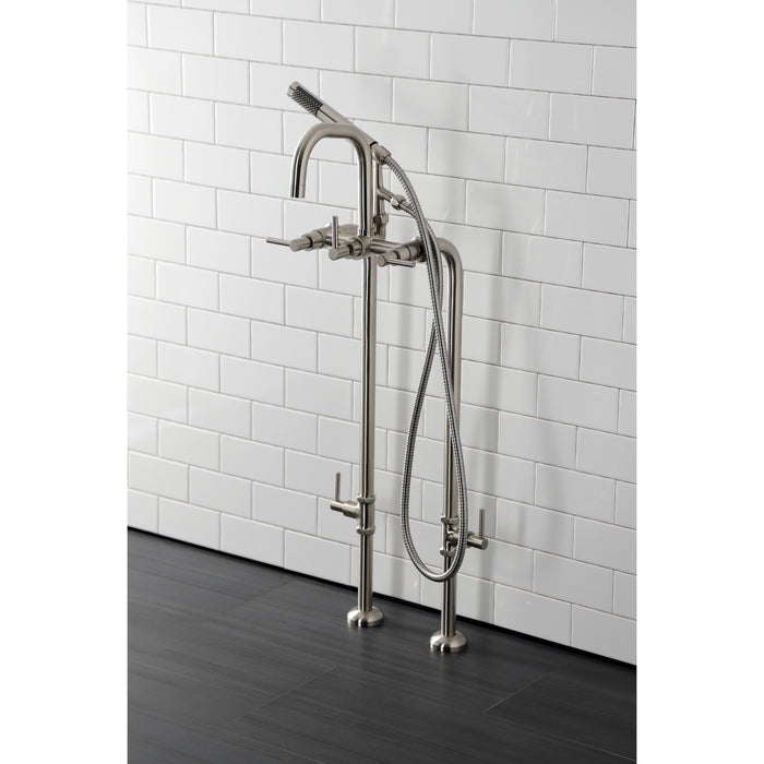 Aqua Vintage CCK8408DL Concord Freestanding Tub Faucet with Supply Line, Stop Valve, Brushed Nickel
