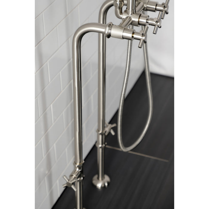 Aqua Vintage CCK8408DX Concord Freestanding Tub Faucet with Supply Line, Stop Valve, Brushed Nickel