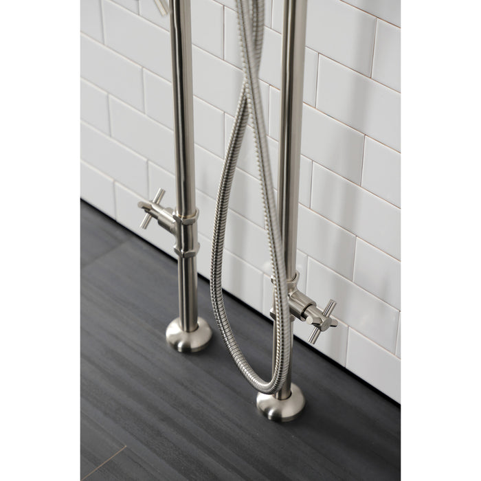 Aqua Vintage CCK8408DX Concord Freestanding Tub Faucet with Supply Line, Stop Valve, Brushed Nickel