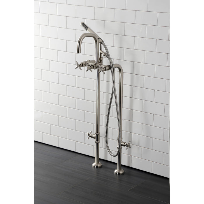 Aqua Vintage CCK8408DX Concord Freestanding Tub Faucet with Supply Line, Stop Valve, Brushed Nickel