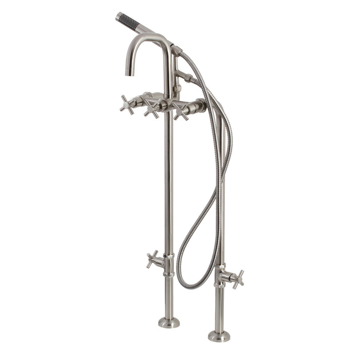 Aqua Vintage CCK8408DX Concord Freestanding Tub Faucet with Supply Line, Stop Valve, Brushed Nickel