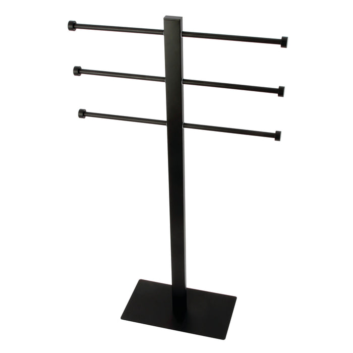 Kingston Brass CCS6020 Edenscape 36" Freestanding Pedestal T-Shape Towel Rack, Matte Black