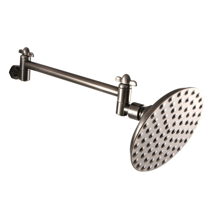 Kingston Brass CK135K4 Victorian 5-1/4" Round Raindrop Brass Shower Head with 10" High-Low Adjustable Shower Arm, Black Stainless
