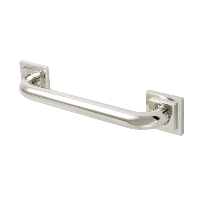 Kingston Brass DR614126 Claremont 12" x 1-1/4" O.D. Brass Decorative Grab Bar, Polished Nickel