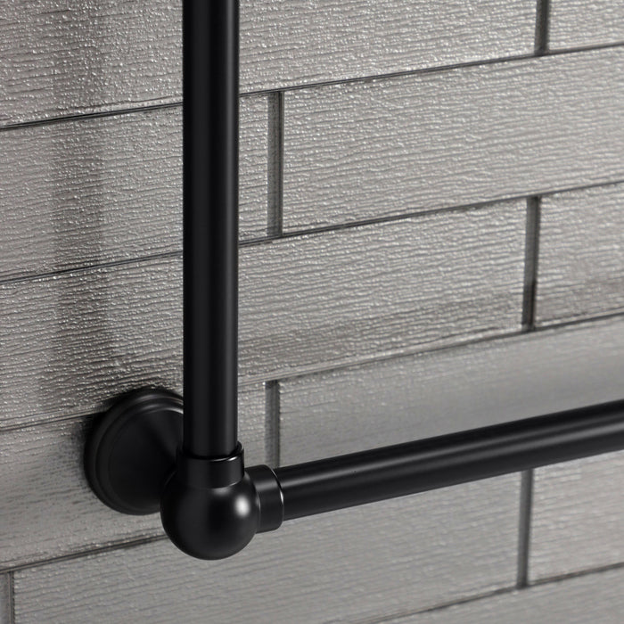 Kingston Brass DTC323619MB Maximilien 36" x 32" Brass Wall Mount 3-Tier Towel Rack, Matte Black