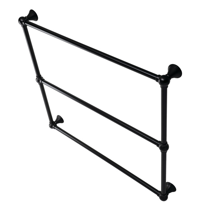 Kingston Brass DTC323619MB Maximilien 36" x 32" Brass Wall Mount 3-Tier Towel Rack, Matte Black