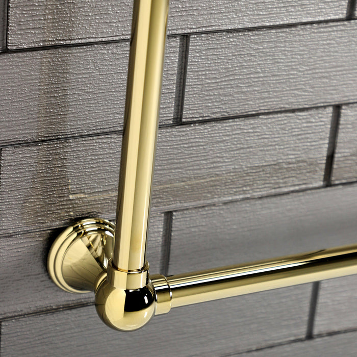 Kingston Brass DTC323619PB Maximilien 36" x 32" Brass Wall Mount 3-Tier Towel Rack, Polished Brass