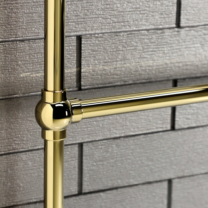 Kingston Brass DTC323619PB Maximilien 36" x 32" Brass Wall Mount 3-Tier Towel Rack, Polished Brass