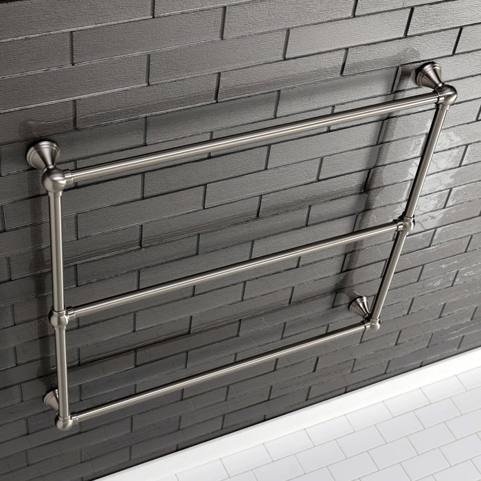 Kingston Brass DTC323619SN Maximilien 36" x 32" Brass Wall Mount 3-Tier Towel Rack, Brushed Nickel