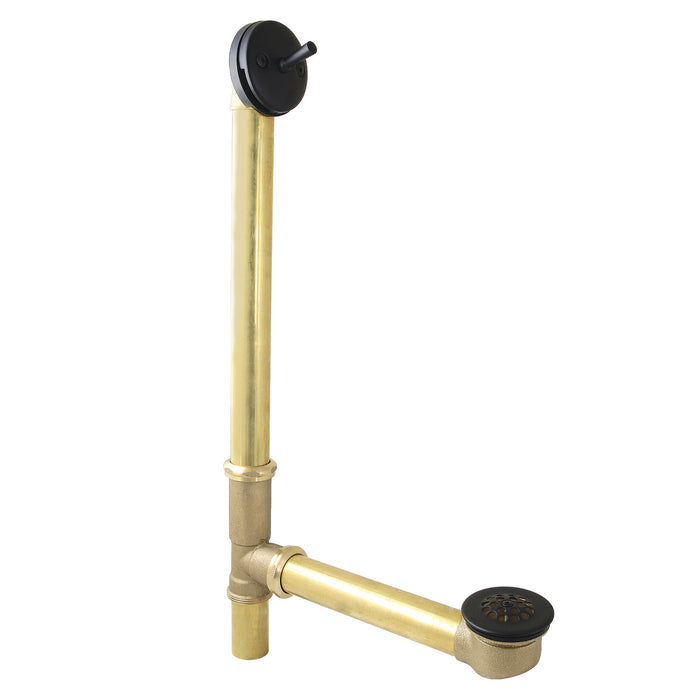 Kingston Brass DTL1180 23-Inch Trip Lever Waste and Overflow with Grid, 20 Gauge, Matte Black