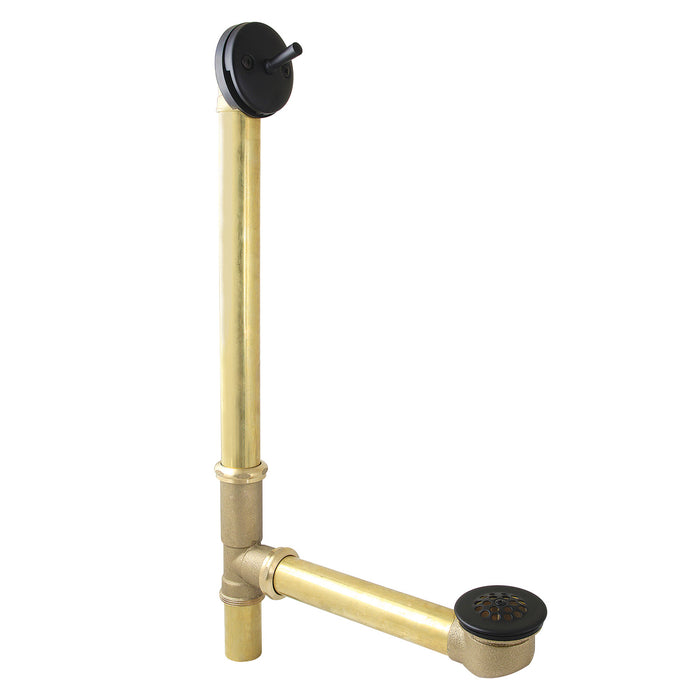 Kingston Brass DTL1200 25-Inch Trip Lever Waste and Overflow with Grid, 20 Gauge, Matte Black