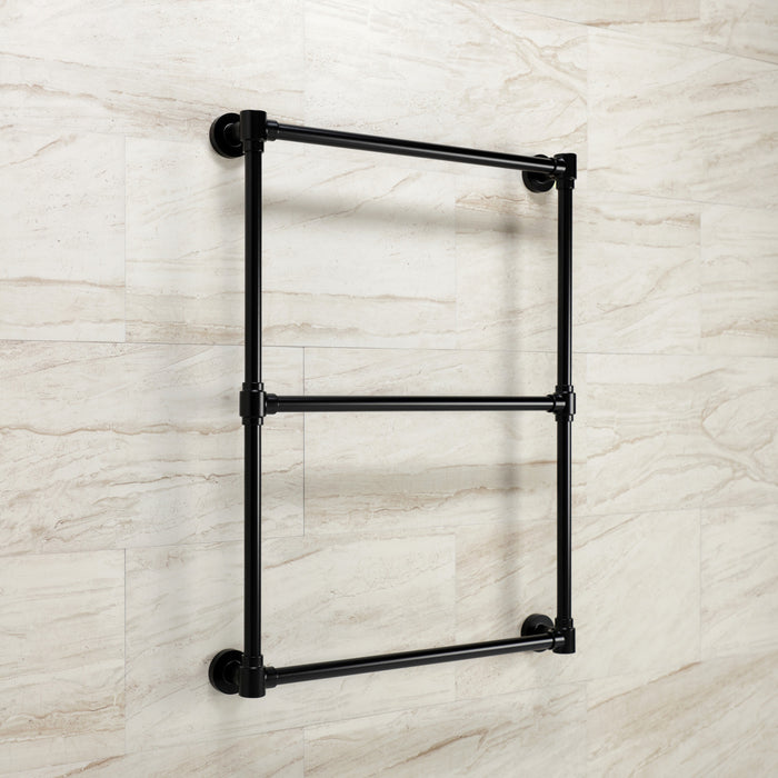 Kingston Brass DTM322430 Gallant 24" x 32" Brass Wall Mount 3-Tier Towel Rack, Matte Black