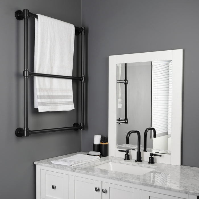 Kingston Brass DTM322430 Gallant 24" x 32" Brass Wall Mount 3-Tier Towel Rack, Matte Black